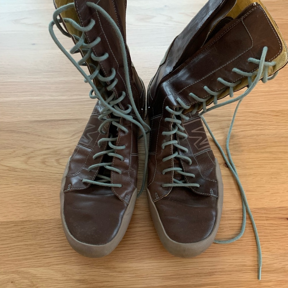 Merrell brown lace up mid- calf boots 9.5